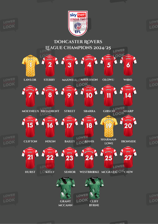Doncaster Rovers 24/25 - Champions Squad Print.