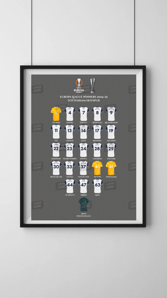 Tottenham Hotspur 2024/25 - Europa League Winners Print
