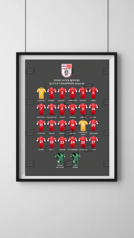 Doncaster Rovers 24/25 - Champions Squad Print.